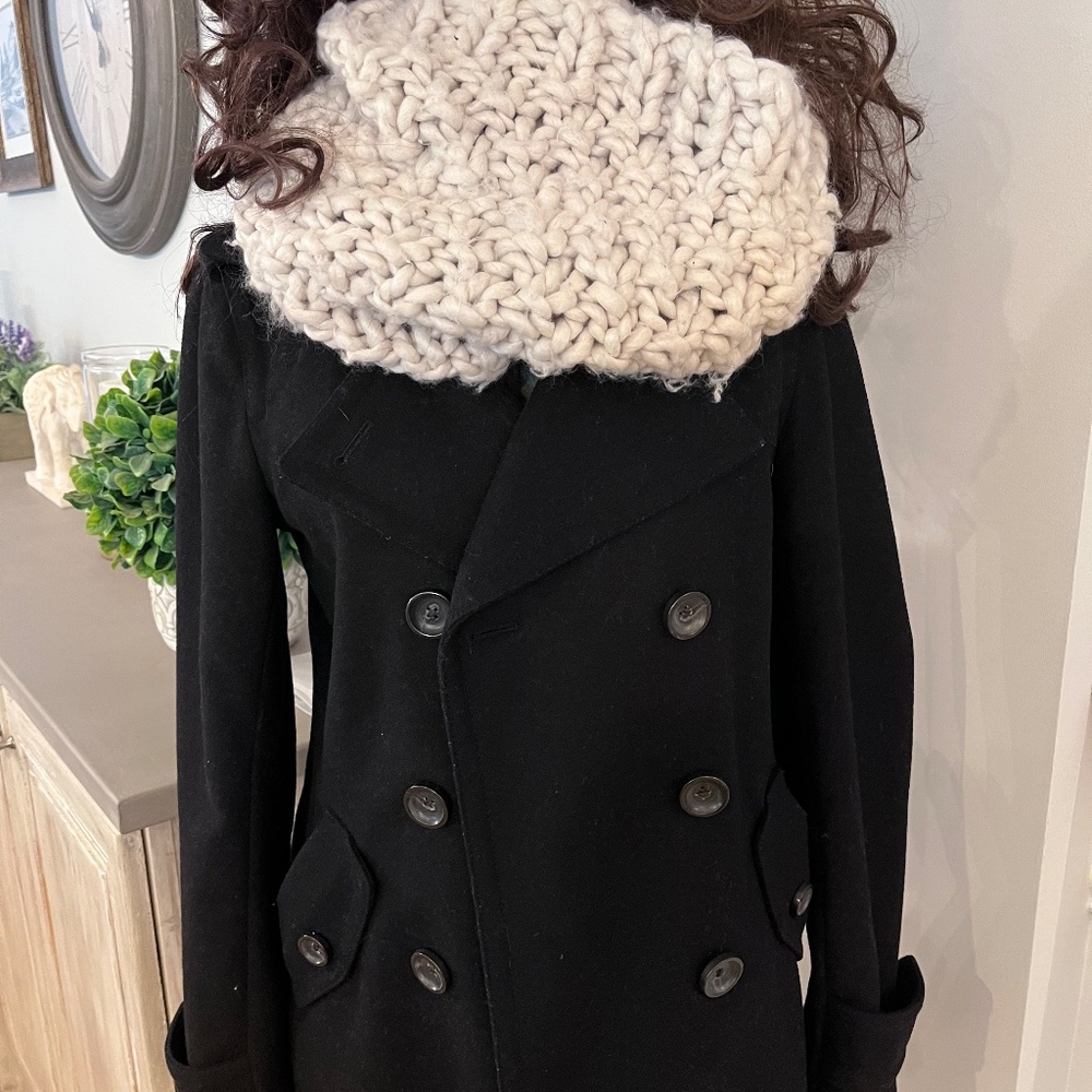 Gap Black Wool Pea Coat Size Small - Picture 2 of 13